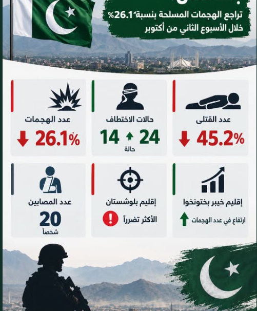 巴基斯坦：10月第二周武装袭击事件减少26.1%，极端组织宣传活动却有所加剧